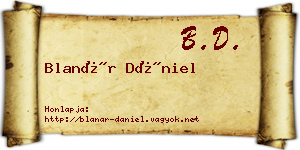 Blanár Dániel névjegykártya